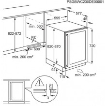 82 cm aukščio įmontuojamas vyno šaldytuvas AEG AWUS052B5B