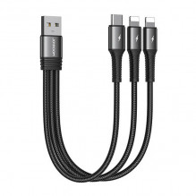 USB laidas Joyroom S-01530G10 3in1 USB-C / 2x Lightning 3.5A 0.15m (juodas)