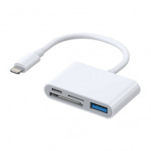 Lightning to USB OTG adapteris Joyroom S-H142 SD kortelių skaitytuvas, microSD (balta)