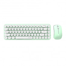 Belaidė klaviatūra + pelė MOFII Bean 2.4G (balta-žalia)