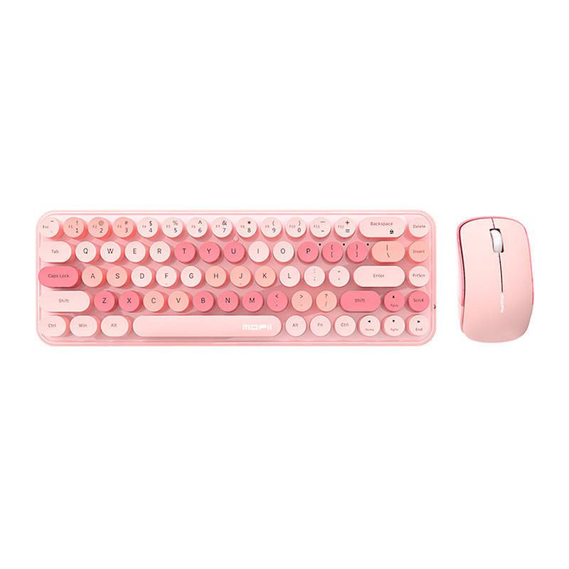 Belaidė klaviatūros + pelės rinkinys MOFII Bean 2.4G (rožinė)