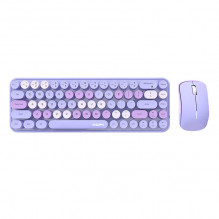 Belaidė klaviatūros + pelės rinkinys MOFII Bean 2.4G (violetinė)