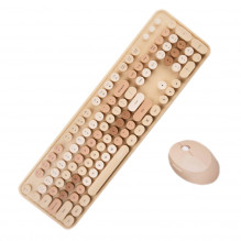 Belaidė klaviatūros + pelės rinkinys MOFII Sweet 2.4G (balta-smėlio spalvos