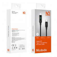 „Mcdodo CA-1030“ USB-C laidas su „Lightning“, 36 W, 1,2 m (juodas)