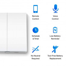 TP-LINK Smart Light Switch, 2-Gang 1-Way, Tapo S220