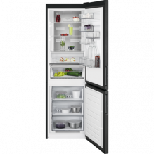 186 cm aukščio juodos spalvos šaldytuvas su šaldikliu AEG RCB732E7MB