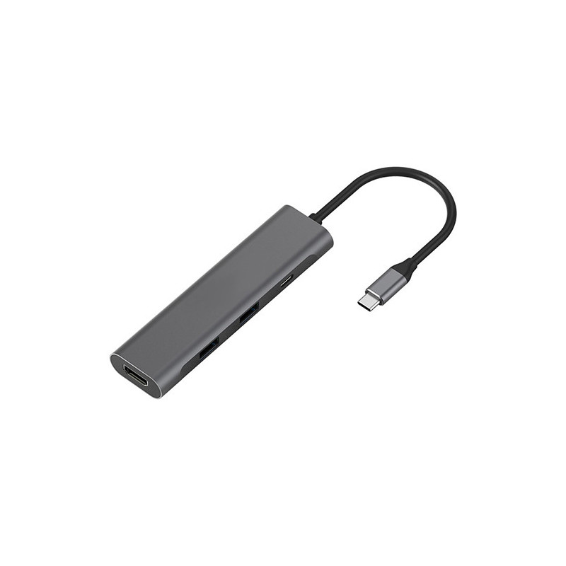 Adapteris USB Type-C - 2 x USB 3.0, Type-C PD, HDMI