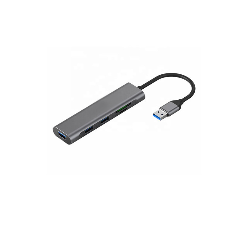Adapteris USB 3.0 - 3 x USB 3.0, SD, TF