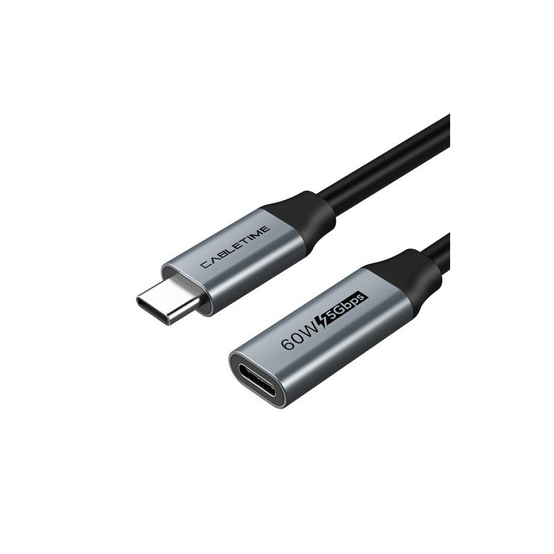 Extension Cable USB 3.0 Type-C (M) - USB Type-C (F), 5Gbps, 60W, 4K/ 60Hz, 0.5m