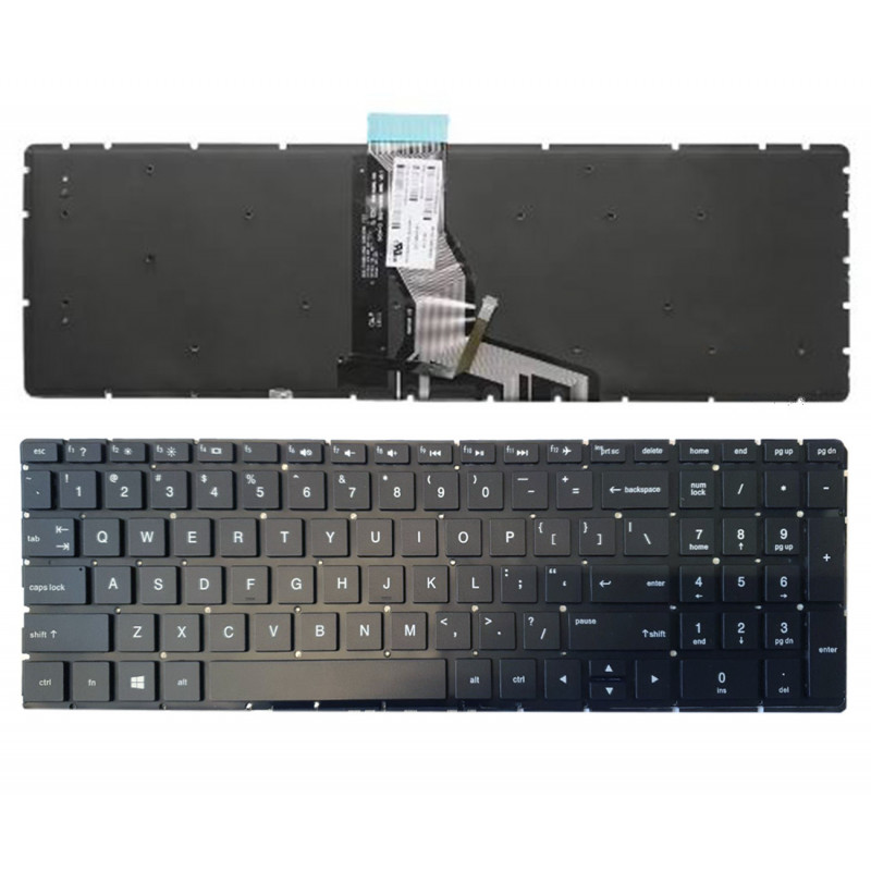 Keyboard HP 250 G6, 255 G6, 256 G6, 258 G6, 15-BS with backlight (US)