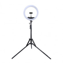 LED Ring Lamp 34.5cm with Tripod Stand up to 1.85m, Mirror, Phone Clamp, USB