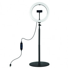 LED Ring Lamp 26cm With Desktop Mount 25.5-140.7cm, USB