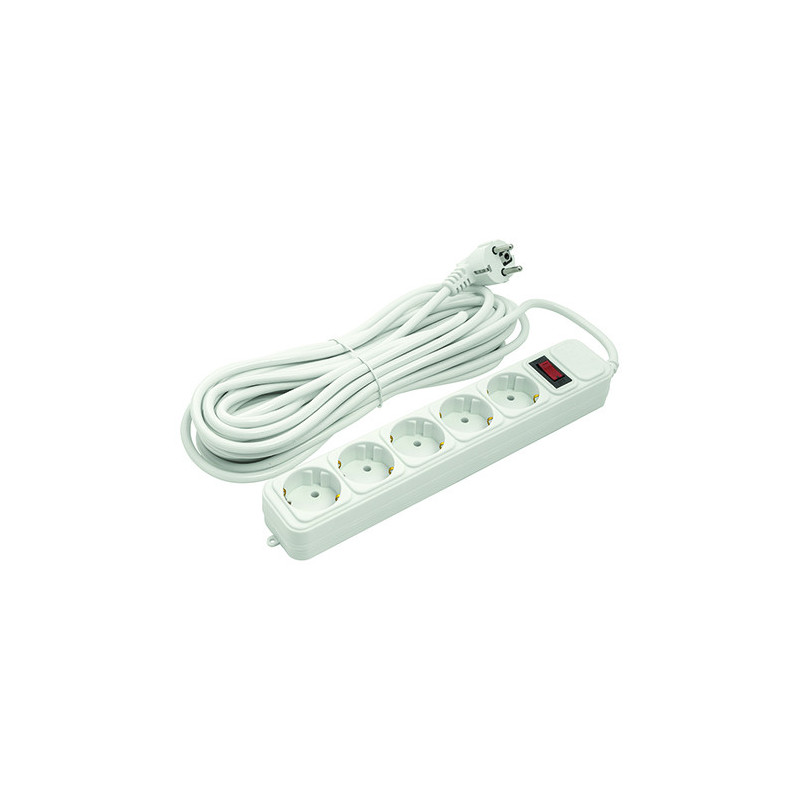 Extension cord 10m, 5 sockets, with switch