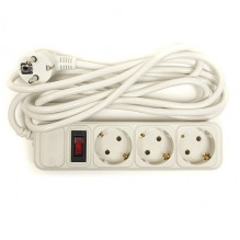 Extension cord 3m, 3 sockets, with switch