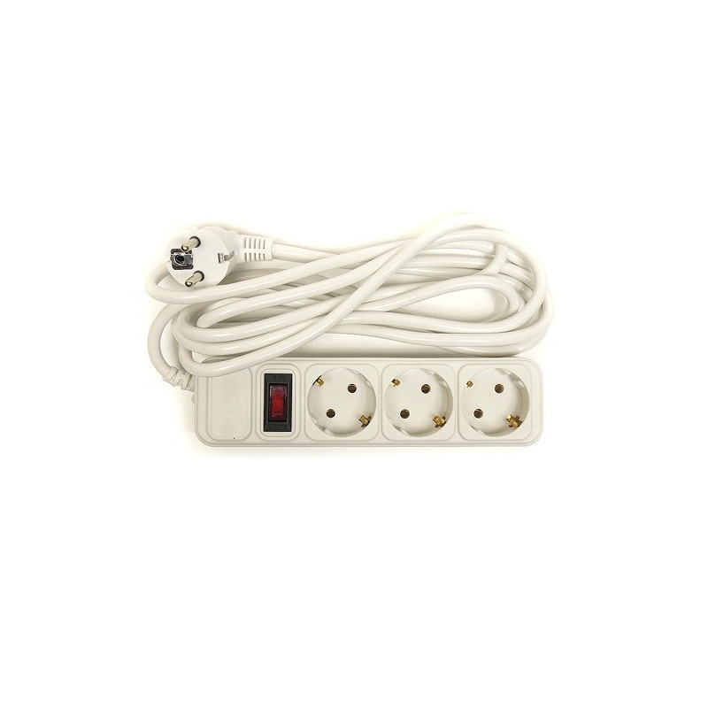 Extension cord 3m, 3 sockets, with switch