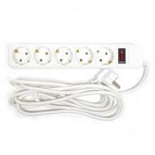 Extension cord 3m, 5 sockets, with switch