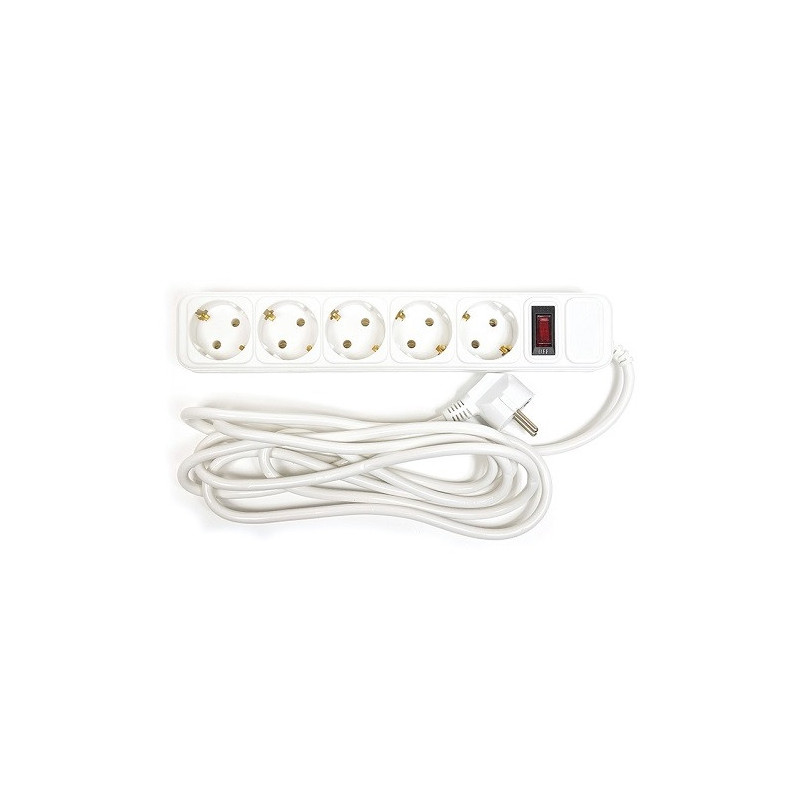 Extension cord 3m, 5 sockets, with switch