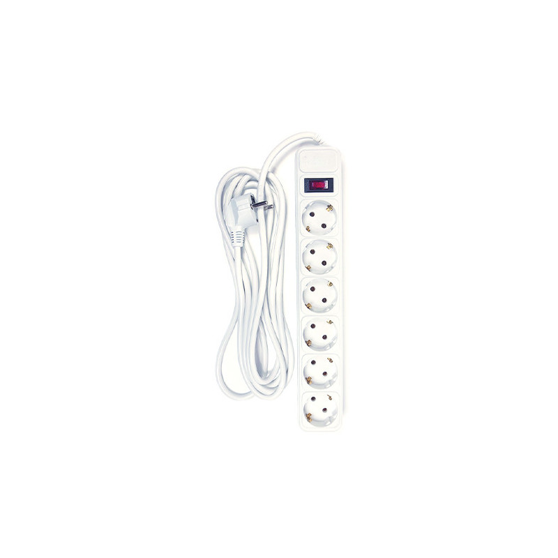 Extension cord 3m, 6 sockets, with switch
