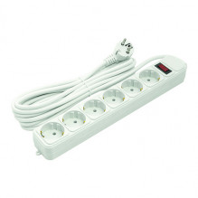 Extension cord 5m, 6 sockets, with switch