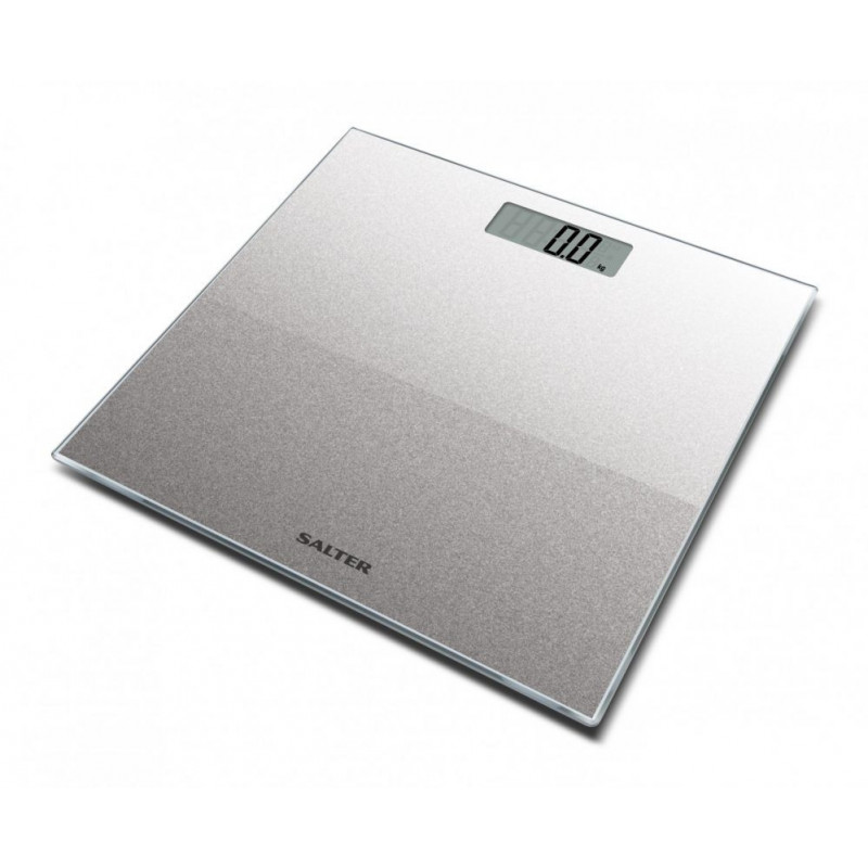 Salter 9037 SVGL3R Glass Electronic Digital Bathroom Scale - Silver Glitter