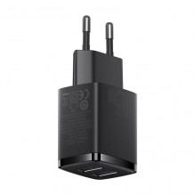 Baseus Compact Quick Charger, 2x USB, 10.5W (black)