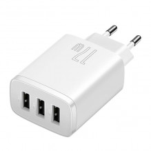 Baseus Compact Quick Charger, 3x USB, 17W (White)