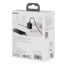 „Baseus“ kompaktiškas greitas įkroviklis, USB, USB-C, 20 W (juodas)