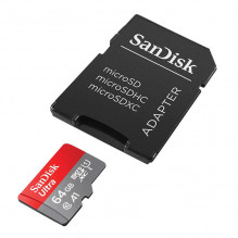 Atminties kortelė SanDisk ULTRA ANDROID microSDXC 64 GB 140MB/ s A1 Cl.10 UHS-I + ADAPTERIS