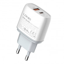 Wall charger LDNIO A2424C USB, USB-C 20W + USB-C - Lightning Cable