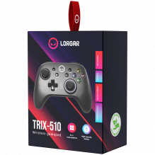 LORGAR TRIX-510, Gaming controller, Black, BT5.0 Controller with built-in 600mah battery, 1M Type-C charging cable ,6 ax