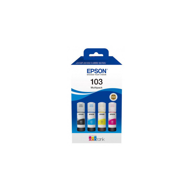 OEM kasečių rinkinys Epson 103 EcoTank, Juoda, mėlyna, purpurinė, geltona 