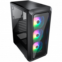 COUGAR | Archon 2 RGB (Black) | PC Case | Mid Tower / TG Front Panel / 3 x ARGB Fans / 3mm TG Left Panel