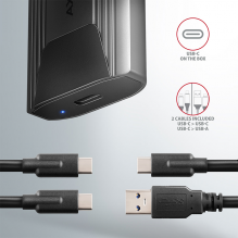 AXAGON EEM2-GTSA USB-C 3.2 Gen 2 – M.2 NVMe SSD PLONAS BE VARGTŲ dėžutė