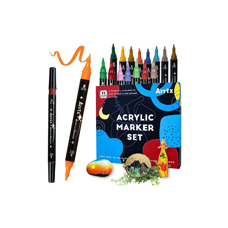 Akriliniai markeriai - flomasteriai ARRTX, 32 spalvų