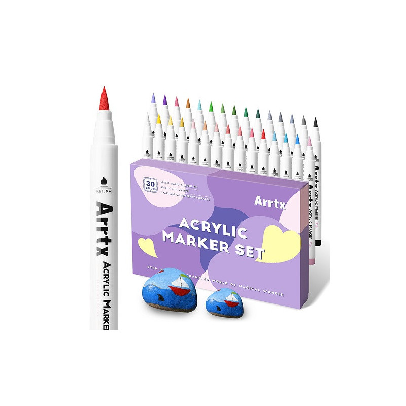 Akriliniai markeriai - flomasteriai ARRTX, 30 spalvų