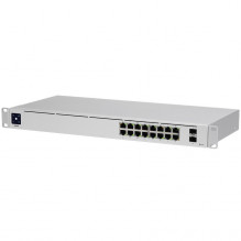 Ubiquiti USW-16-PoE 16-port Layer 2 PoE switch, 8 x GbE PoE+, 8 x GbE ports, 2 x 1G SFP ports, 42W total PoE Power, fanl