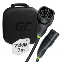 Green Cell Snap Type 2 EV Charging Cable 22 kW 7 m for Tesla Model 3 S X Y, VW ID.3, ID.4, Kia EV6, Hyundai IONIQ 5, For