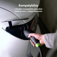 Green Cell Snap Type 2 EV įkrovimo kabelis 22 kW 7 m, skirtas Tesla Model 3 S X Y, VW ID.3, ID.4, Kia EV6, Hyundai IONIQ