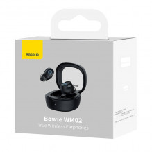 Belaidės ausinės Baseus Bowie WM02 TWS, Bluetooth 5.0 (juoda)