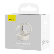 Belaidės ausinės Baseus Bowie WM02 TWS, Bluetooth 5.0 (balta)