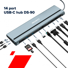 CANYON hub DS-90 14in1 USB-C Space Grey