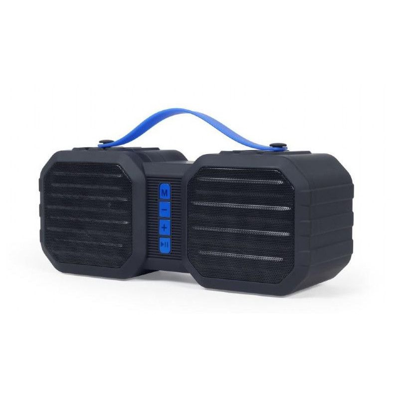 Nešiojamas garsiakalbis GEMBIRD juodas / mėlynas nešiojamas 1xAudio-In 1xMicroSD kortelės lizdas Bluetooth SPK-BT-19