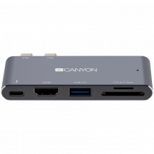 CANYON stebulė DS-5 5in1 Thunderbolt 3 4k Space Grey