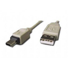 KABELIS USB2 AM-MINI 0,9M WHITE/ CC-USB2-AM5P-3 GEMBIRD