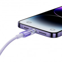 Greito įkrovimo kabelis Baseus USB-A su Lightning Explorer Series 1m 2.4A (violetinė)