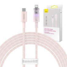 Greito įkrovimo kabelis Baseus USB-A su Lightning Explorer Series 2m 20W (rožinis)