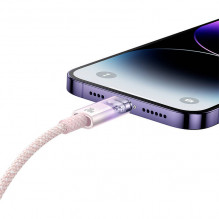 Greito įkrovimo kabelis Baseus USB-A su Lightning Explorer Series 2m 20W (rožinis)