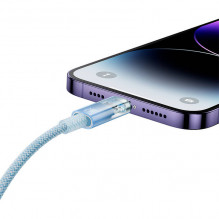 Greito įkrovimo kabelis „Baseus Explorer“ USB į „Lightning 2.4A 1M“ (mėlynas)