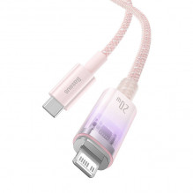 Greito įkrovimo laidas „Baseus USB-C“ su „Lightning Explorer“ serija 1 m, 20 W (rožinis)