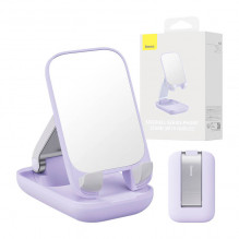 Sulankstomas telefono stovas Baseus su veidrodžiu (violetinė)